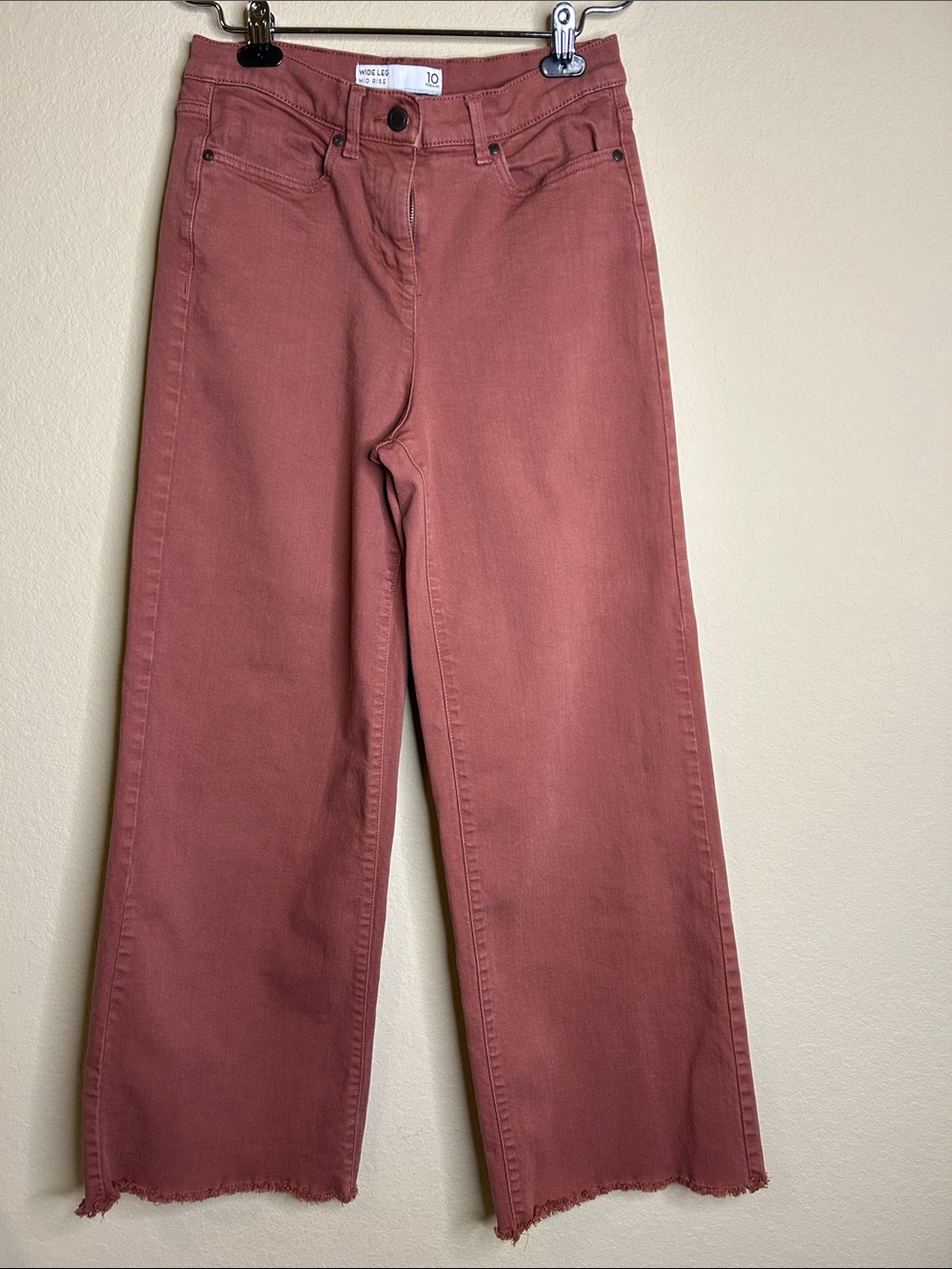 Wide Leg Flare Jeans in Dusty Rose - Size 10